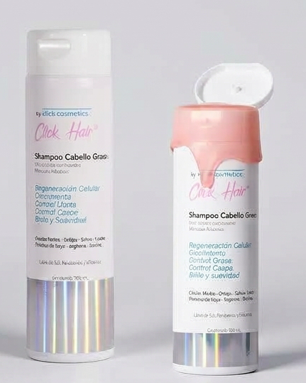 Shampoo Cabello Graso con Células Madre y Ají – Click Hair 300 ml